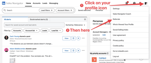 referrals linkedin sales navigator
