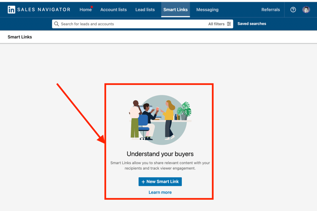 how to create a sales navigator smart links 