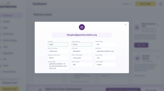 zerobounce email verification tool results