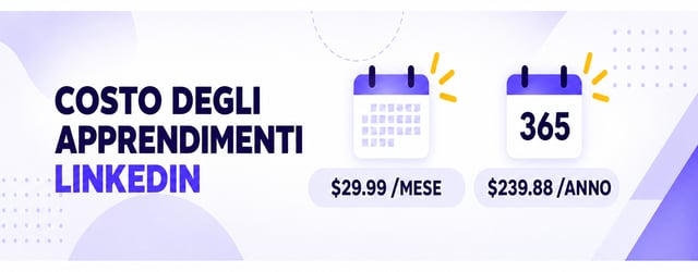 costo di linkedin learning $29,99 al mese o $239,88 all'anno