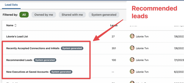 recommended leads feature sales navigator