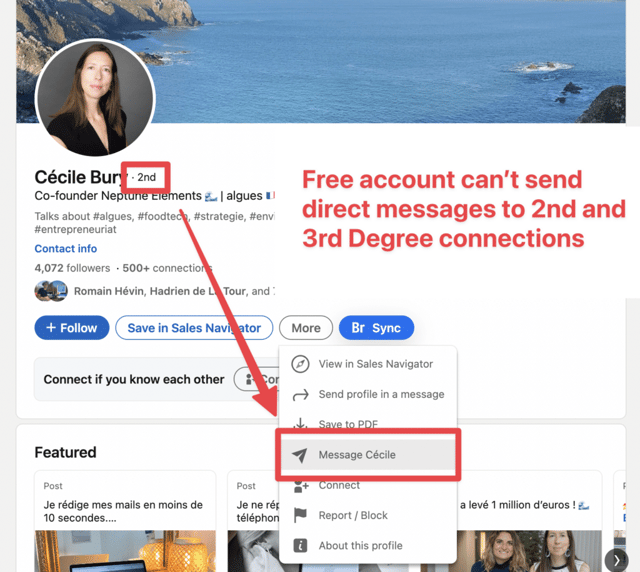 linkedin free account limit