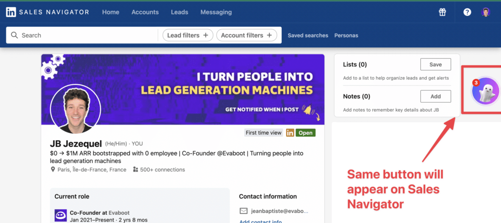 find phone from sales navigator with chrome extension