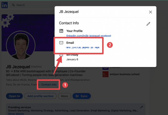 obtenir les numéros de contact de LinkedIn