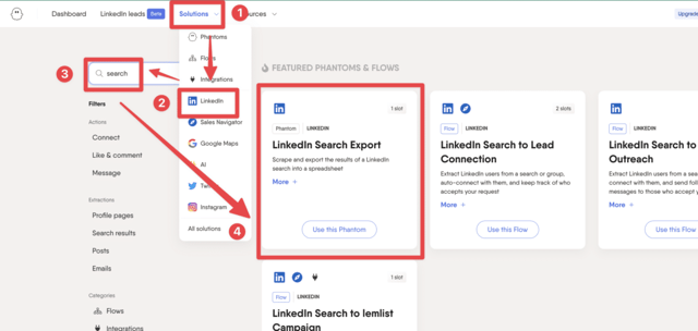 exporter les résultats de recherche LinkedIn 1