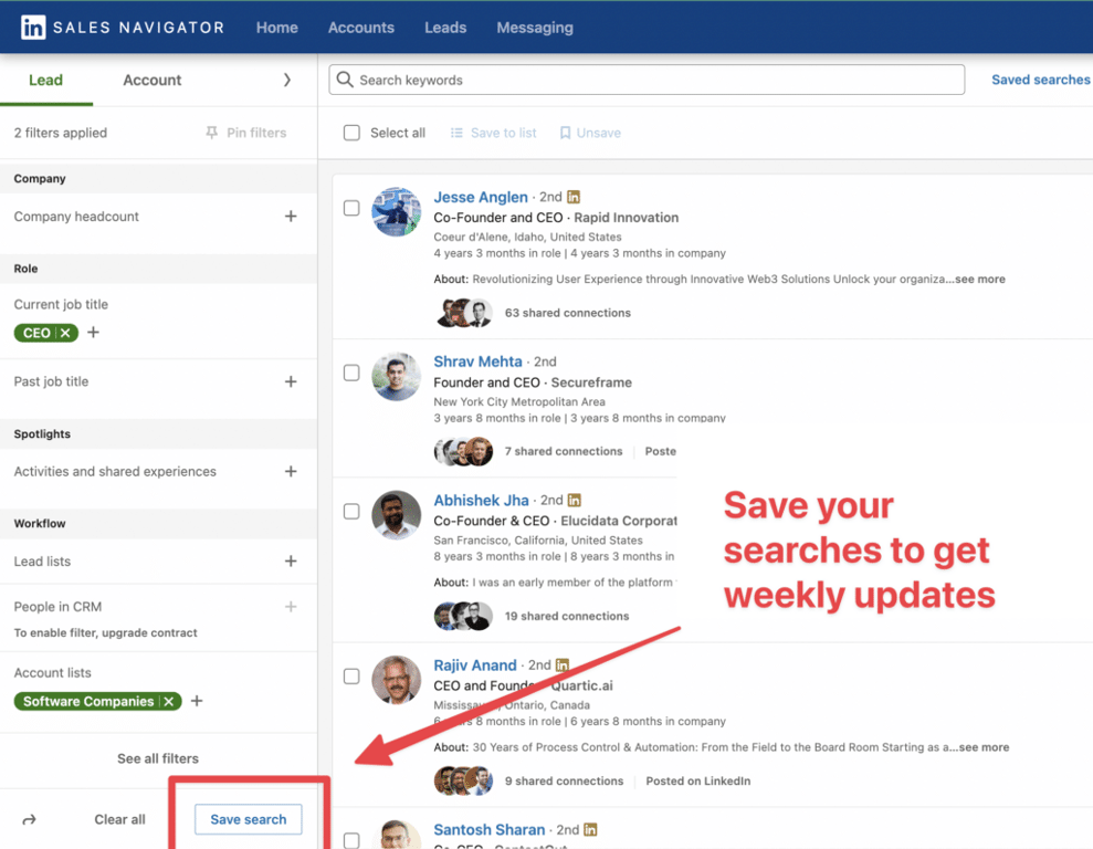 linkedin sales navigator saved searches worth it
