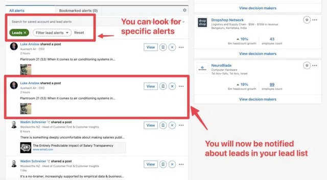 notification sales navigator