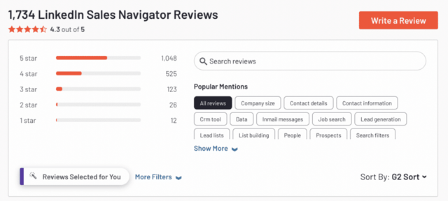 G2 sales navigator reviews