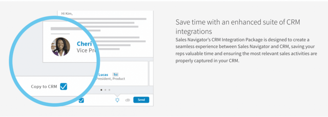 synchronisation CRM du sales navigator