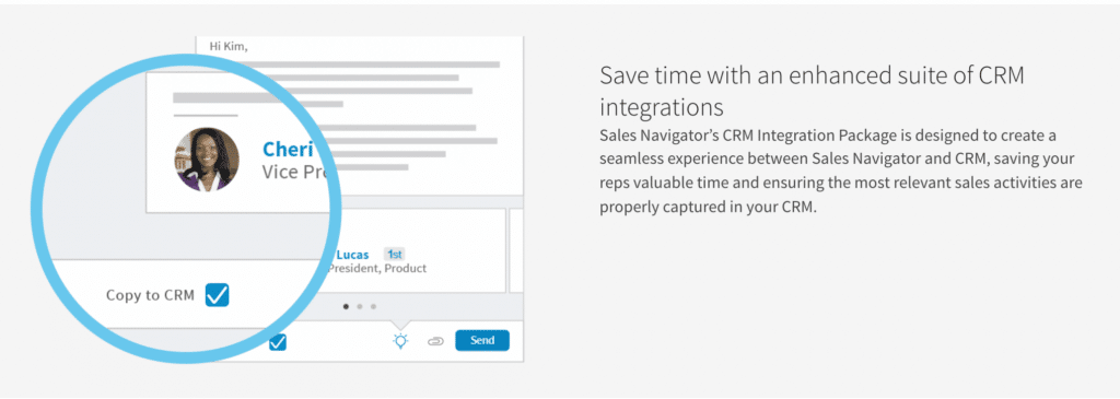 sales navigator CRM sync