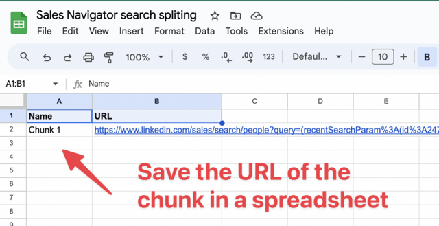 sauvegarder url segment sales navigator