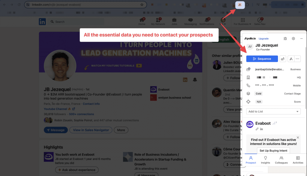 apollo.io chrome extension for prospecting 