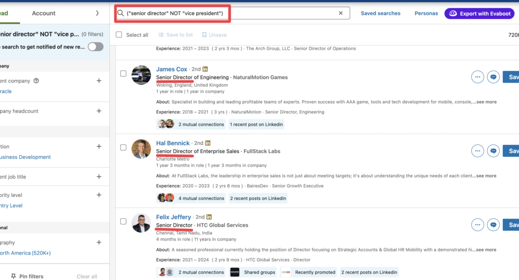 boolean search on linkedin sales navigator