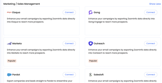 marketing and sales crms zoominfo