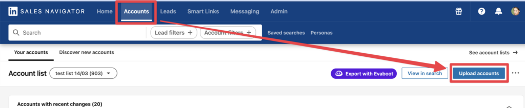 upload company data into linkedin sales navigator