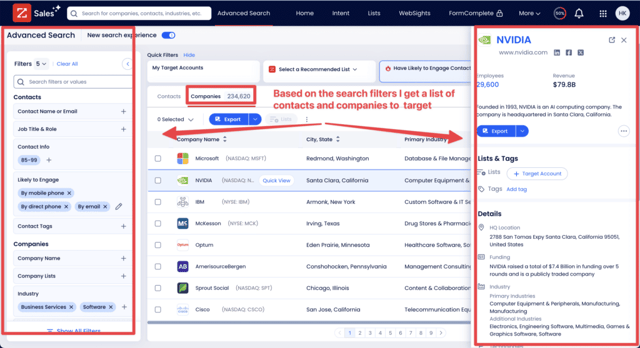 zoominfo how to use to get contact data 