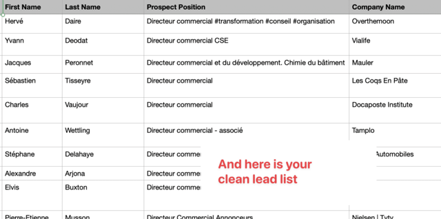 export results from linkedin sales navigator