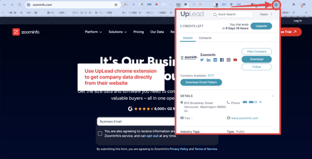 uplead chrome extension