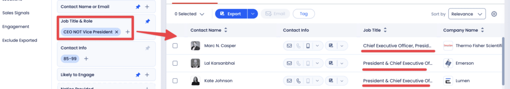 boolean search on zoominfo