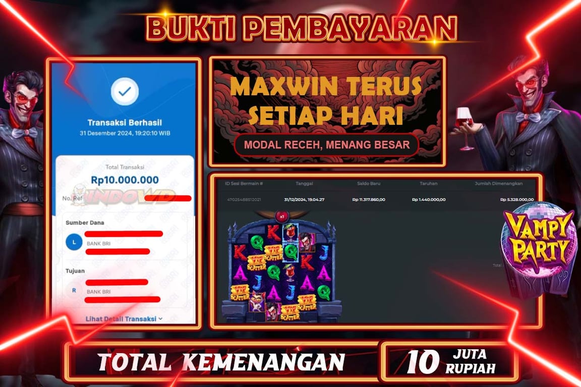 INDOWD JACKPOT SLOT VAMPY PARTY  Rp10.000.000,- LUNAS