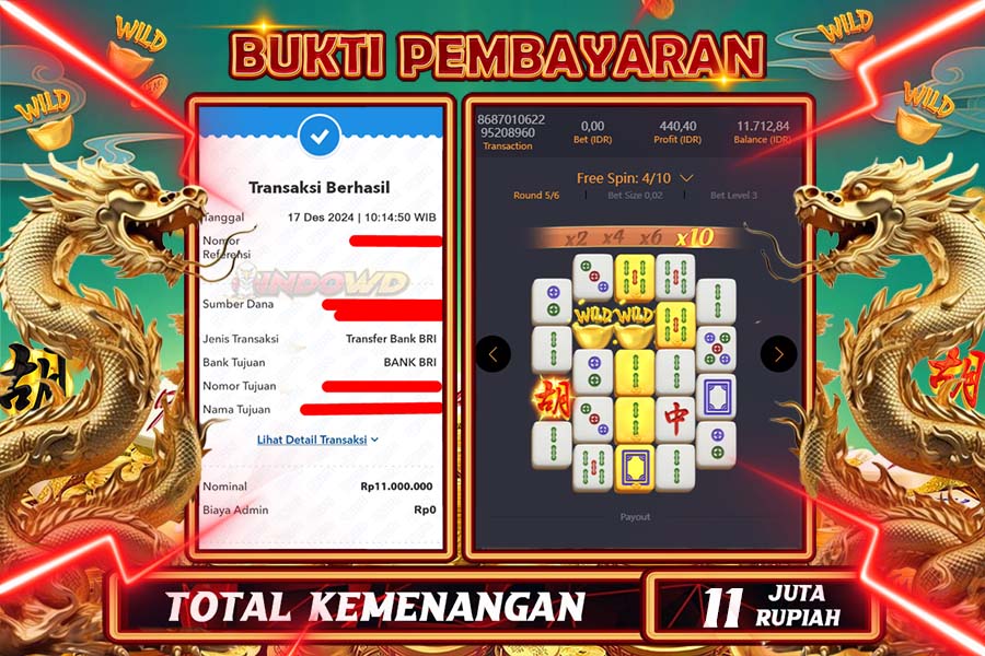 INDOWD JACKPOT LIVE GAMES  SLOT MAHJONG WAYS 2  Rp.11.000.000,- LUNAS