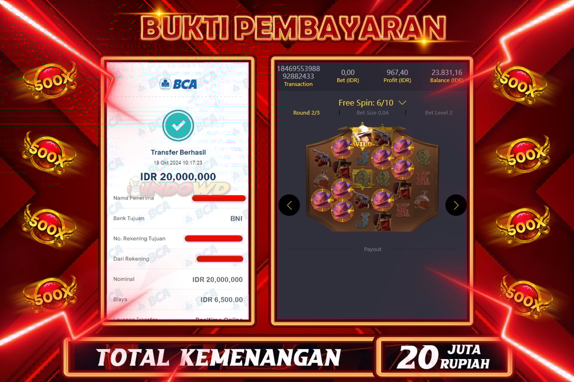 INDOWD JACKPOT SLOT WILD BOUNTY SHOWDOWN Rp.20.000.000,- LUNAS
