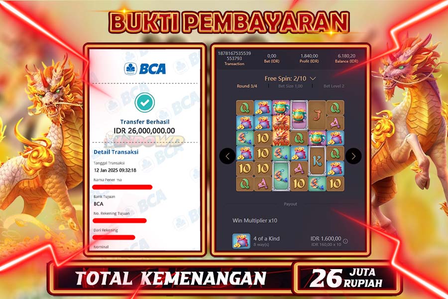 INDOWD JACKPOT SLOT WAY OF THE QILIN Rp 26.000.000,- LUNAS
