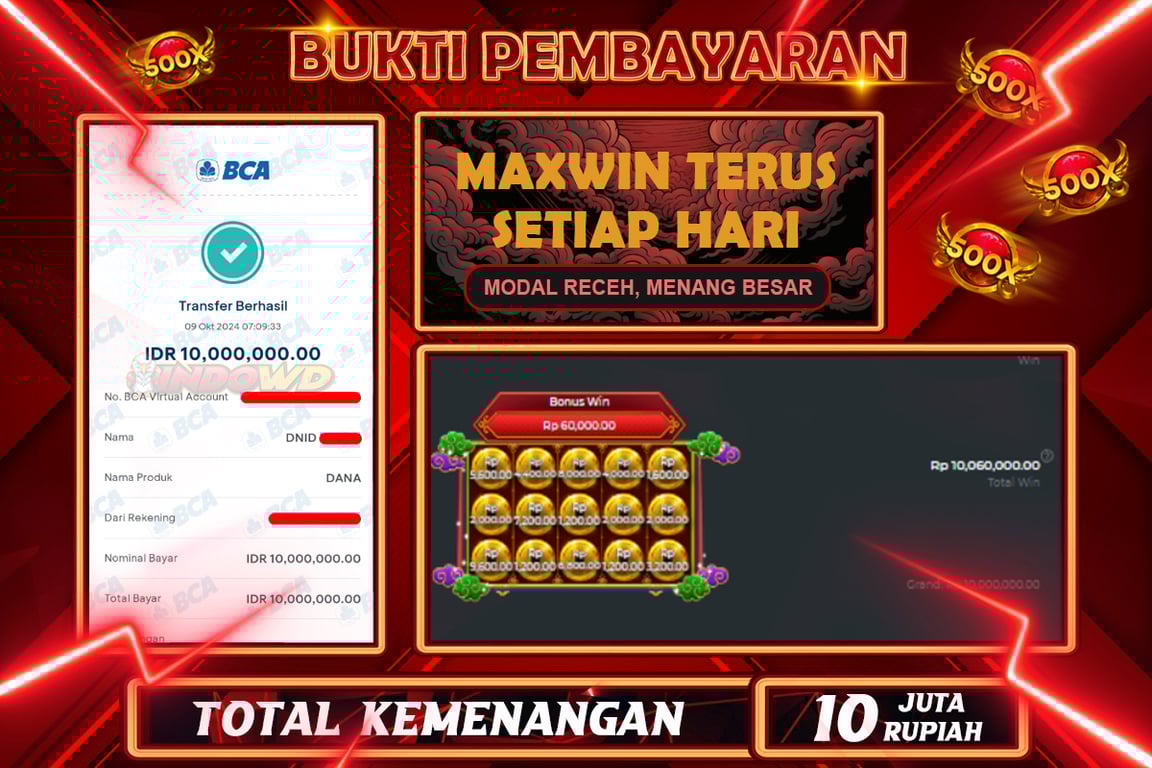 INDOWD JACKPOT SLOT CHAISEN'S CASH Rp.10.000.000,- LUNAS
