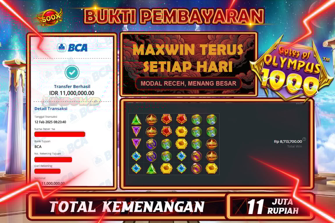 INDOWD JACKPOT SLOT GATES OF OLYMPUS 1000 Rp11.000.000,- LUNAS