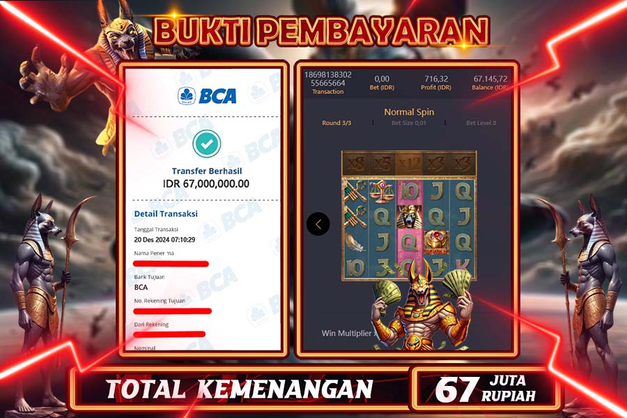 INDOWD JACKPOT LIVE GAMES  SLOT ANUBIS WARTH Rp.67.000.000,- LUNAS