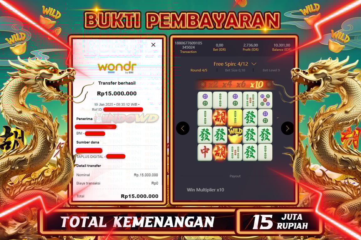 INDOWD JACKPOT SLOT MAHJONG WAYS 2 Rp15.000.000,- LUNAS