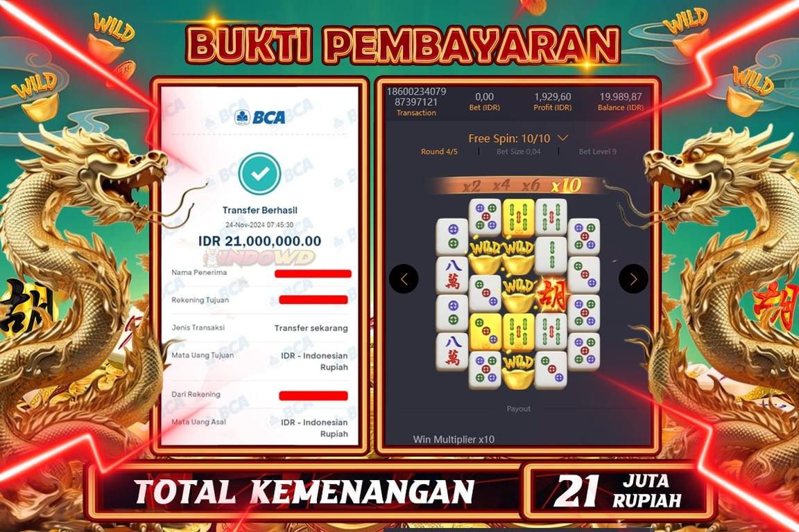 INDOWD JACKPOT SLOT MAHJONG WAYS 2 Rp.21.000.000,- LUNAS