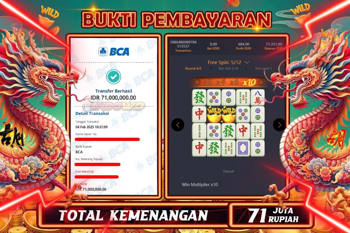 INDOWD JACKPOT SLOT MAHJONG WAYS 2 Rp71.000.000,- LUNAS