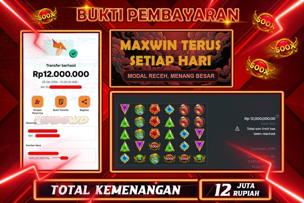 INDOWD JACKPOT SLOT GATES OF OLYMPUS 1000 Rp.12.000.000,- LUNAS