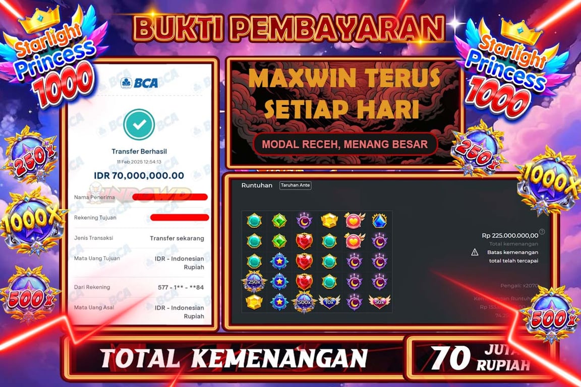 INDOWD JACKPOT SLOT STARLIGHT PRINCES 1000 Rp70.000.000,- LUNAS