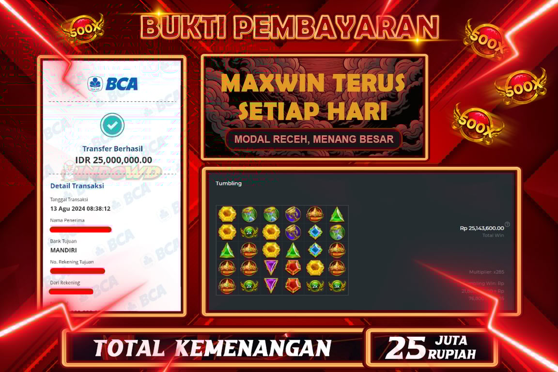 INDOWD JACKPOT SLOT GATES OF OLYMPUS Rp.25.000.000,- LUNAS