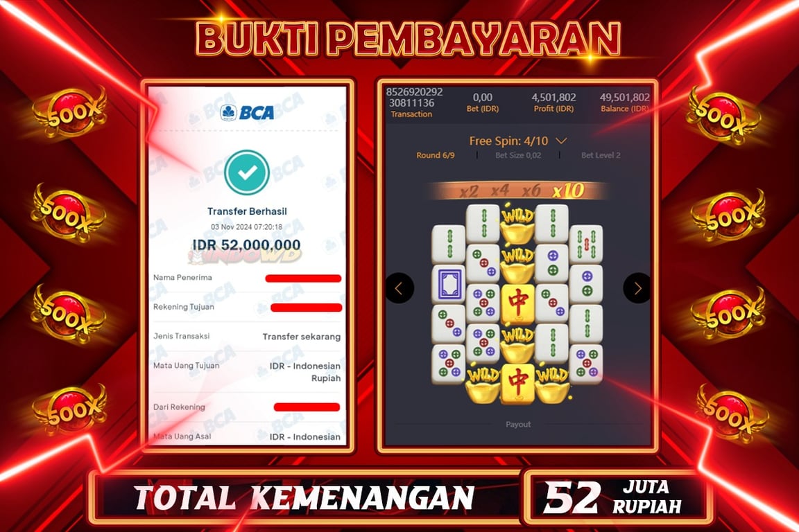 INDOWD JACKPOT SLOT MAHJONG WAYS 2 Rp.52.000.000,- LUNAS