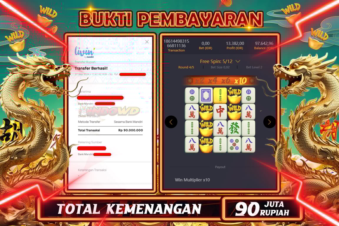 INDOWD JACKPOT SLOT MAHJONG WAYS 2 Rp.90.000.000,- LUNAS