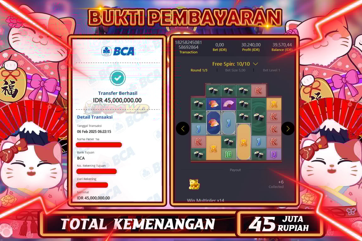INDOWD JACKPOT SLOT LUCKY NEKO  Rp45.000.000,- LUNAS
