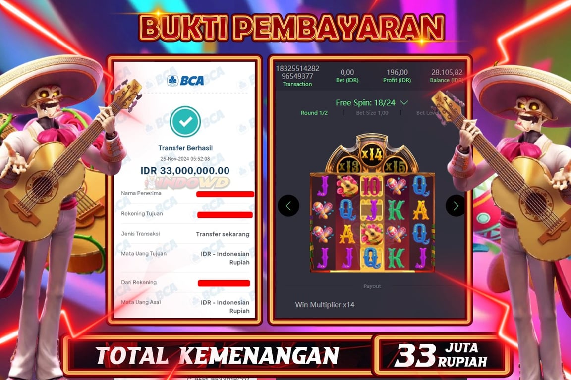 INDOWD JACKPOT SLOT WILD BANDITO Rp.33.000.000,- LUNAS