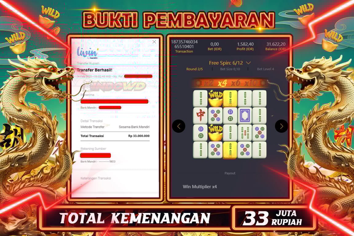 INDOWD JACKPOT SLOT MAHJONG WAYS 2 Rp.33.000.000,- LUNAS