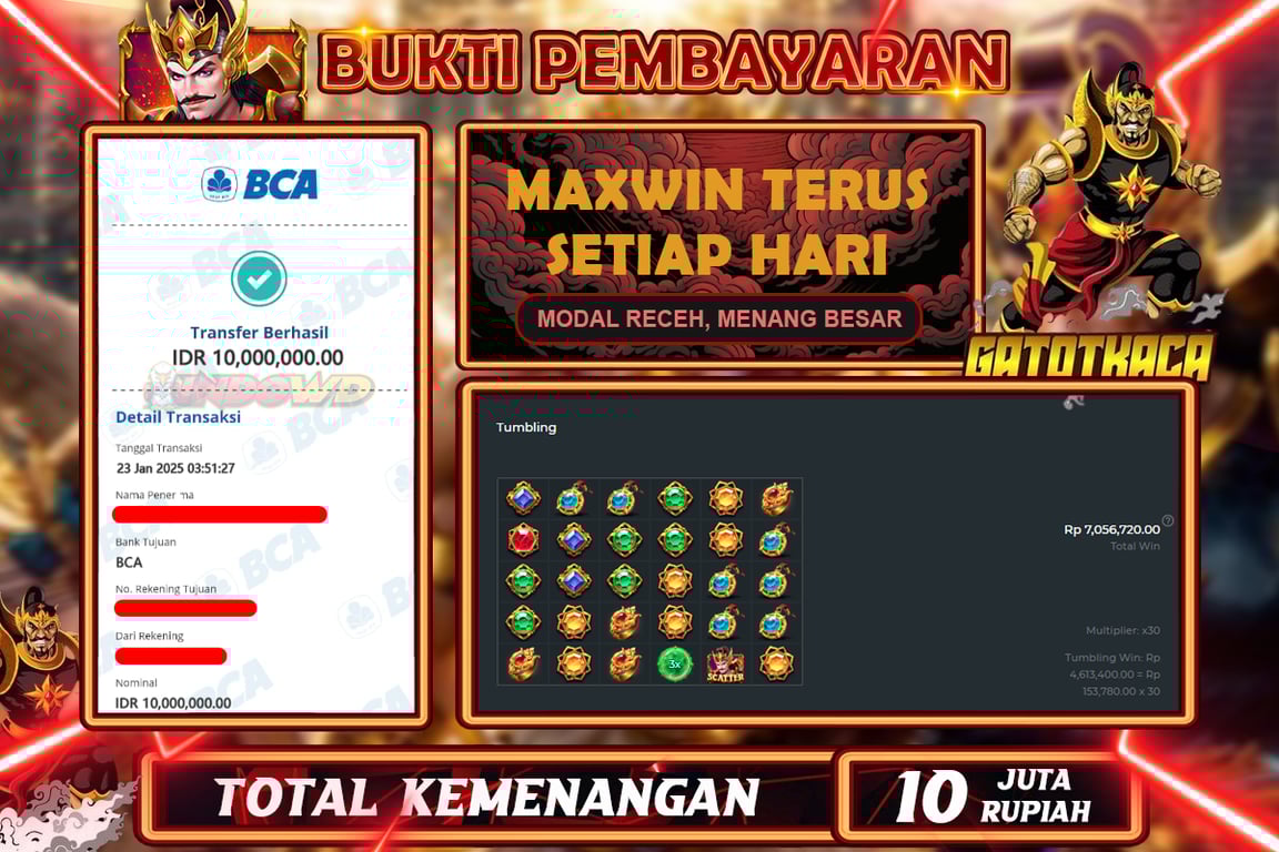 INDOWD JACKPOT SLOT GATES OF GATOTKACA 1000 Rp10.000.000,- LUNAS