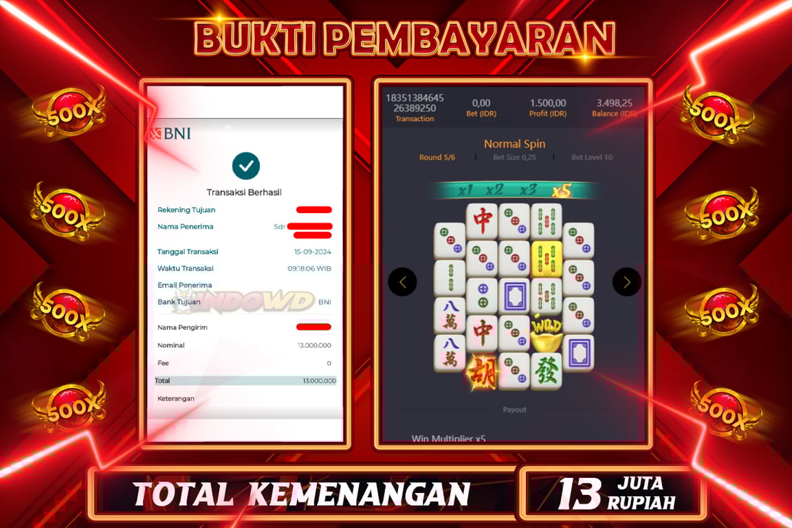 INDOWD JACKPOT SLOT MAHJONG WAYS 2 Rp.13.000.000,- LUNAS