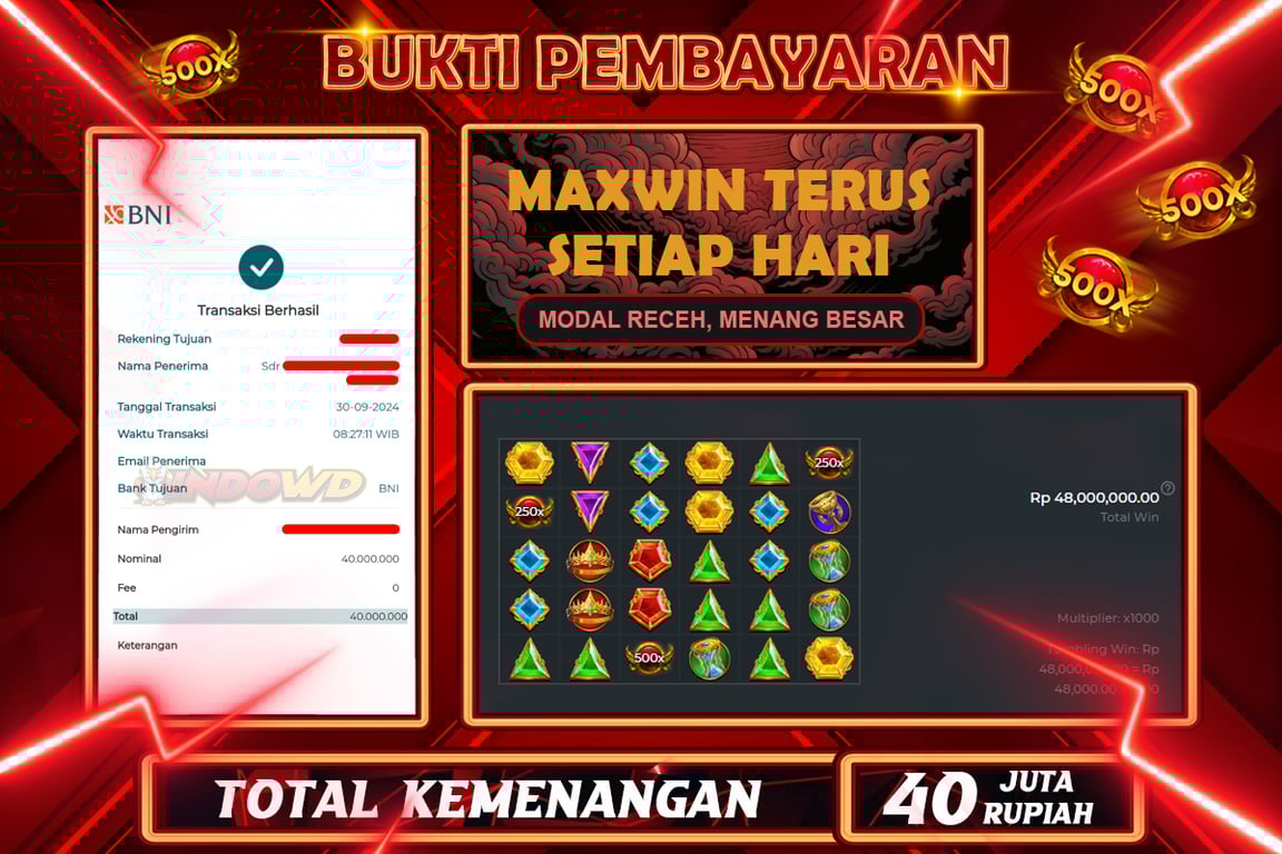 INDOWD JACKPOT SLOT GATES OF OLYMPUS 1000 Rp.40.000.000,- LUNAS