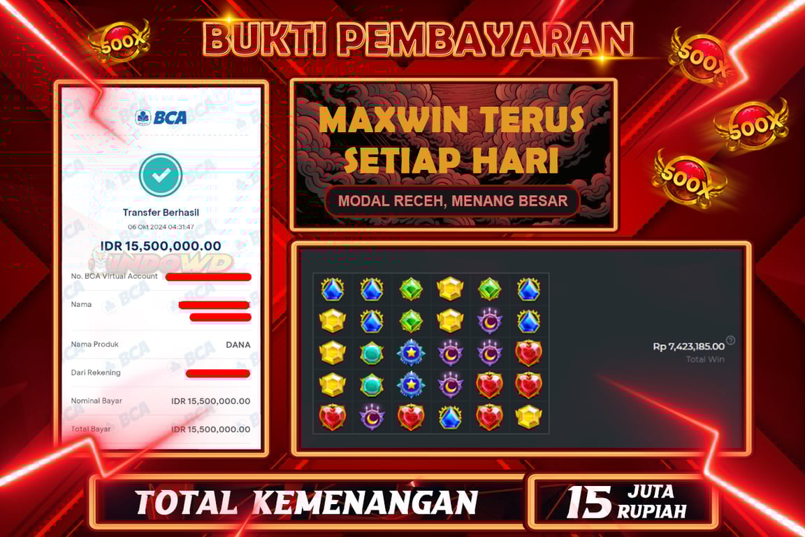 INDOWD JACKPOT SLOT GATES OF OLYMPUS 1000 Rp.15.500.000,- LUNAS