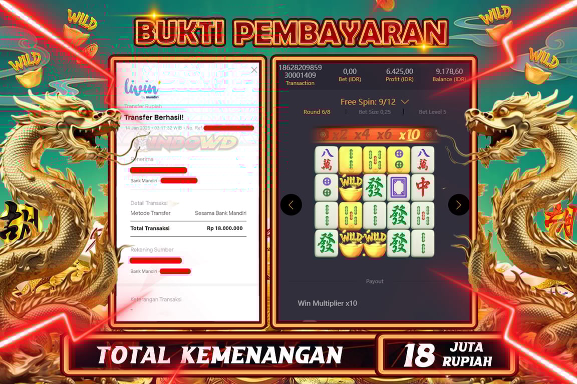INDOWD JACKPOT SLOT MAHJONG WAYS 2 Rp 18.000.000,- LUNAS