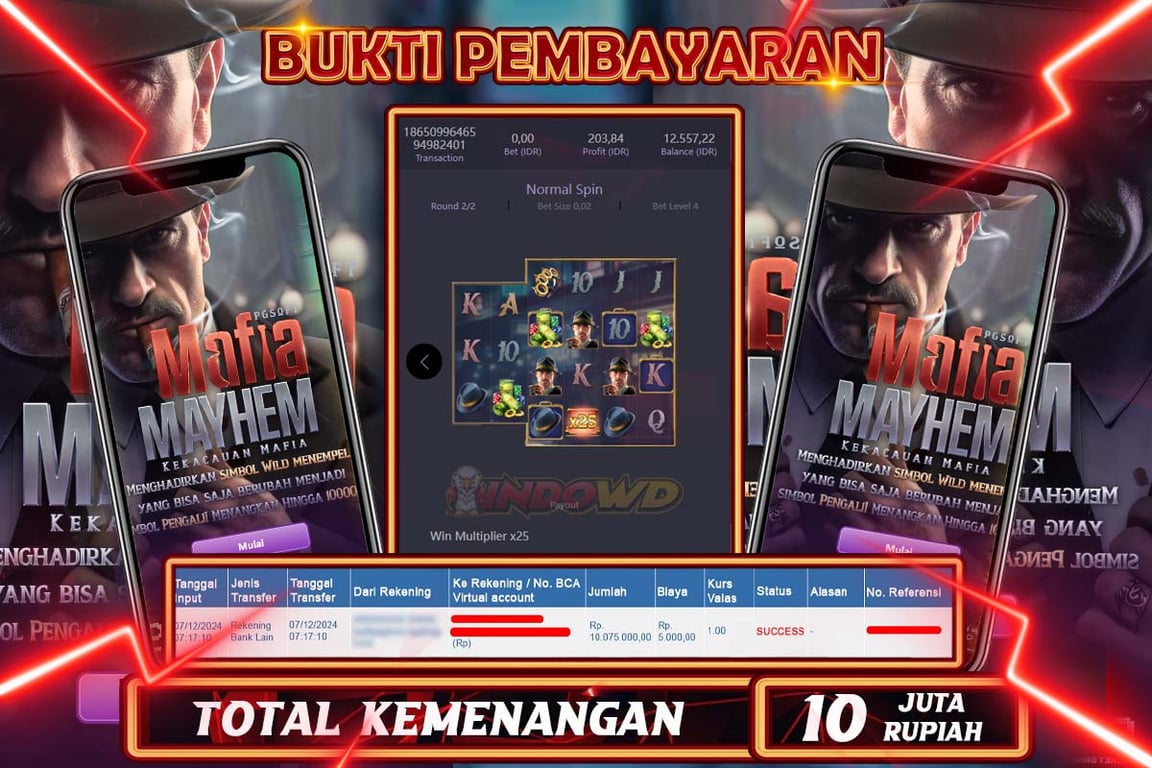 INDOWD JACKPOT SLOT MAFIA MAYHEM  Rp.10.080.000,- LUNAS