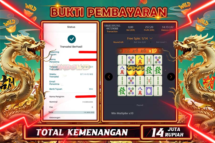 INDOWD JACKPOT SLOT MAHJONG WAYS 2 Rp.14.000.000,- LUNAS