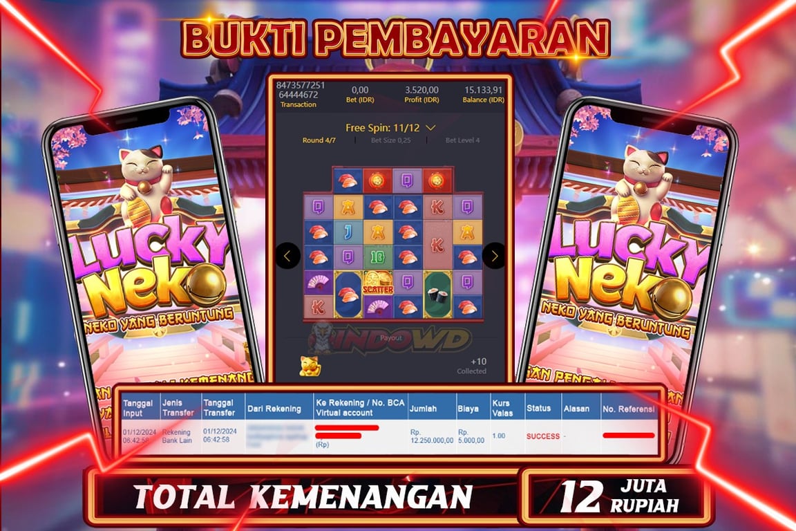 INDOWD JACKPOT SLOT LUCKY NEKO Rp.12.250.000,- LUNAS