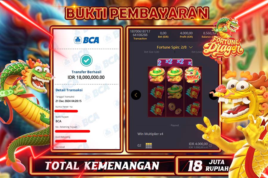 INDOWD JACKPOT LIVE GAMES  SLOT FORTUNE DRAGON  Rp.18.000.000,- LUNAS